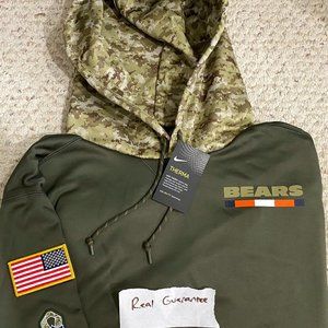 Nwt Rare 100% Nike 2017 Chicago Bears Salute To Service ON FIELD Hoodie Men's